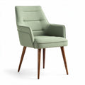 Fauteuil moderne en tissu vert clair avec pieds en bois de 80 x 70 x 90cm