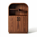 Meuble de rangement en bois couleur noyer avec étagères 80 x 40 x 120cm