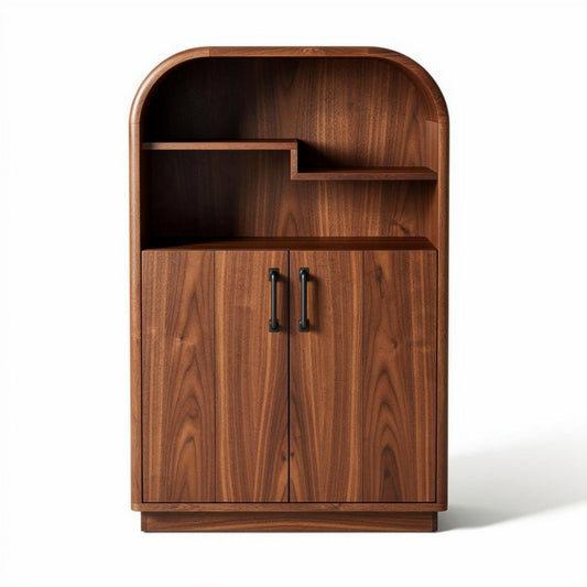 Meuble de rangement en bois couleur noyer avec étagères 80 x 40 x 120cm