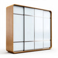 Armoire en bois avec portes en miroir 200 x 30 x 150cm pour le rangement