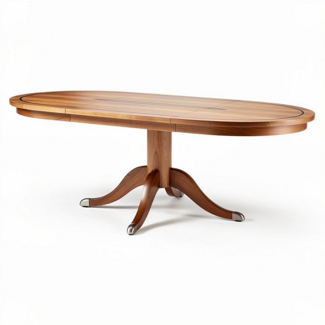Table à manger ovale en bois de noyer 180 x 90 x 75 cm pour salle à manger